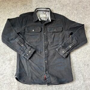 Jetty Mens Small Black Heavyweight Fleece Button Up Shirt Jacket Shacket